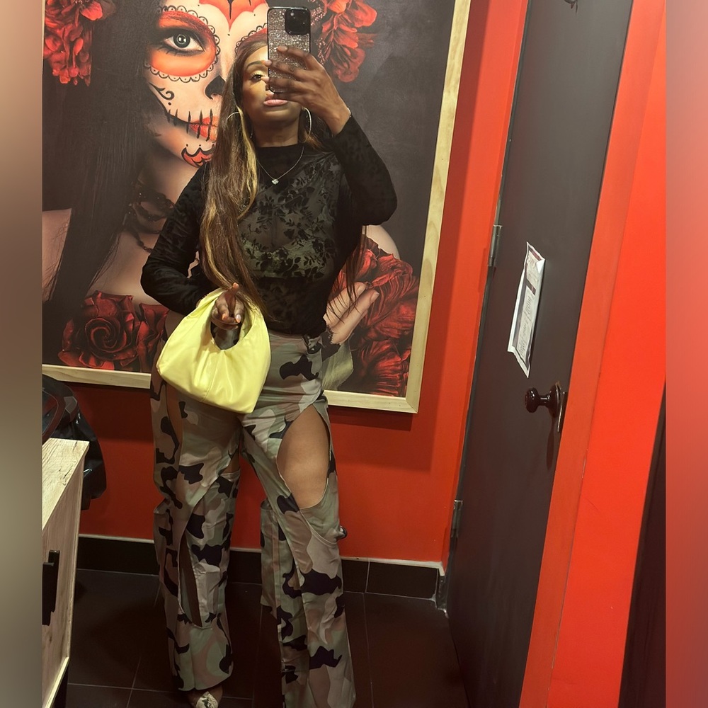 Womens Camo Cargo Pants High Waisted Army fatigue